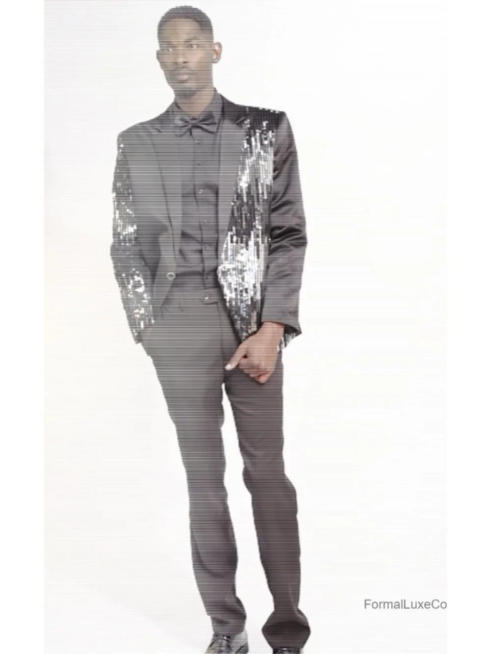 Men's Sequined Dinner Blazer with Notch Lapel - Formal Party Suit Jacket